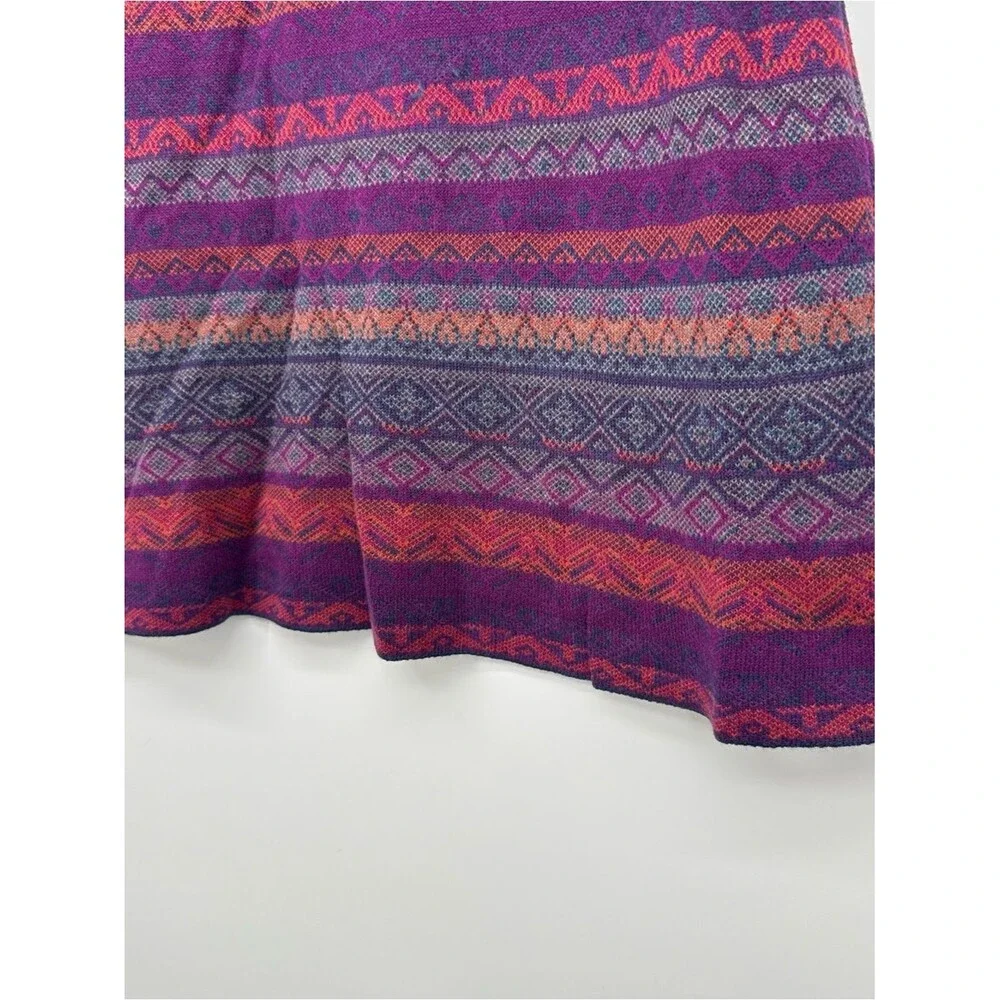 Krimson Klover Purple Merino Sweater Skirt Mini Size Medium Geometric